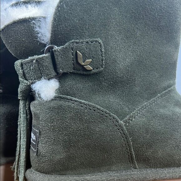 Kookaburra by Ugg Cozy Green Suede Ankle Boots with Fur Lining - Picture 8 of 9